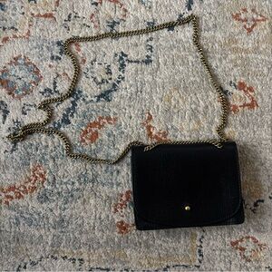 Madewell Chain Strap Black Leather Shoulder Bag